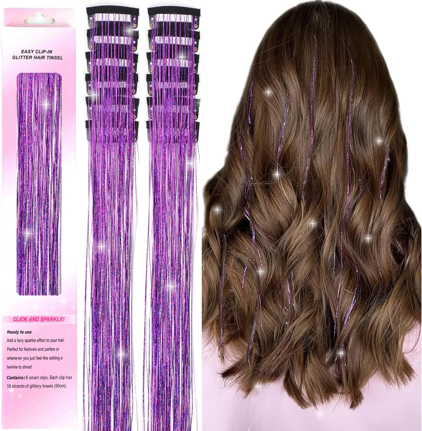 اکستنشن موی براق یوشویوس، گیره ای، 12 عدد، اکستنشن موی بنفش، کیت موی براق پری، لوازم جانبی موی درخشان برای دختران، زنان و کودکان (بنفش) اکستنشن موی براق یوشویوس، گیره ای، 12 عدد، اکستنشن موی بنفش، کیت موی براق پری، لوازم جانبی موی درخشان برای دختران، زنان و کودکان (بنفش)