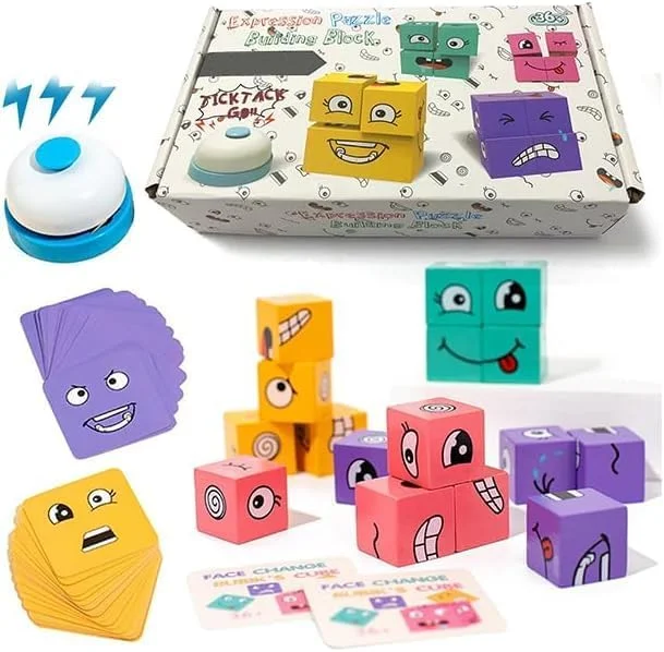 بازی مکعب جادویی تغییر چهره، پازل سه بعدی چوبی تغییر چهره با زنگ، بازی ایموجی، اسباب بازی پازل آموزشی، بازی های تخته ای برای کریسمس تولد کودکان (A) بازی مکعب جادویی تغییر چهره، پازل سه بعدی چوبی تغییر چهره با زنگ، بازی ایموجی، اسباب بازی پازل آموزشی، بازی های تخته ای برای کریسمس تولد کودکان (A)