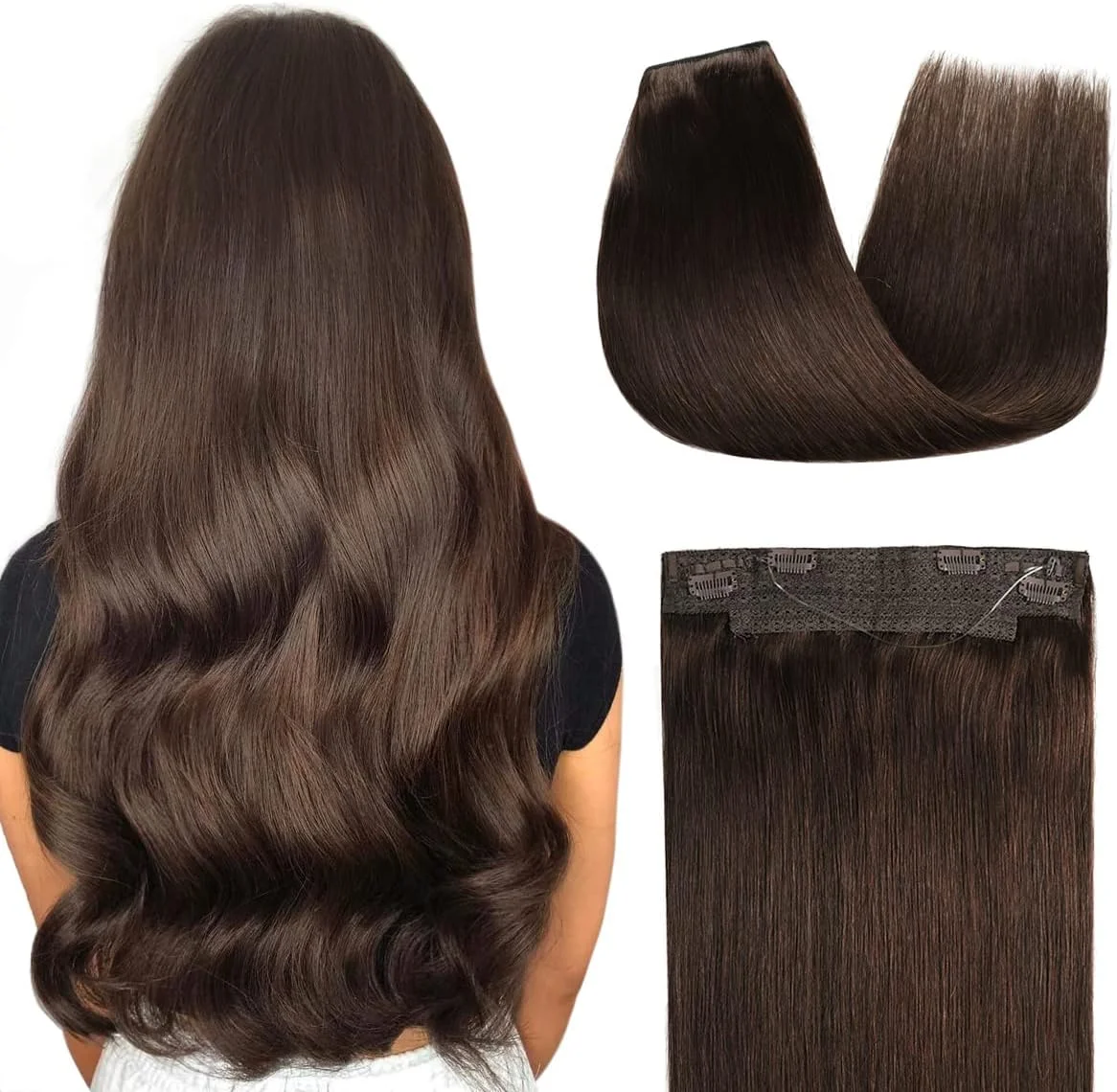 اکستنشن موی سیمی YILITE موی طبیعی انسان، موی سیمی 18 اینچ 95 گرم ابریشمی صاف قهوه ای تیره شماره 2 اکستنشن موی انسان یک تکه موی سیمی با خط ماهیگیری اکستنشن موی سیمی YILITE موی طبیعی انسان، موی سیمی 18 اینچ 95 گرم ابریشمی صاف قهوه ای تیره شماره 2 اکستنشن موی انسان یک تکه موی سیمی با خط ماهیگیری