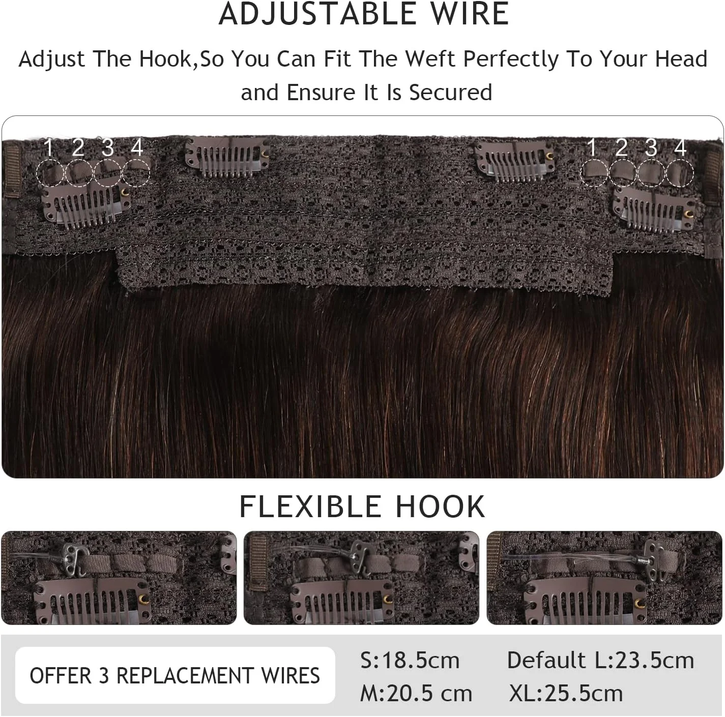 اکستنشن موی سیمی YILITE موی طبیعی انسان، موی سیمی 18 اینچ 95 گرم ابریشمی صاف قهوه ای تیره شماره 2 اکستنشن موی انسان یک تکه موی سیمی با خط ماهیگیری اکستنشن موی سیمی YILITE موی طبیعی انسان، موی سیمی 18 اینچ 95 گرم ابریشمی صاف قهوه ای تیره شماره 2 اکستنشن موی انسان یک تکه موی سیمی با خط ماهیگیری