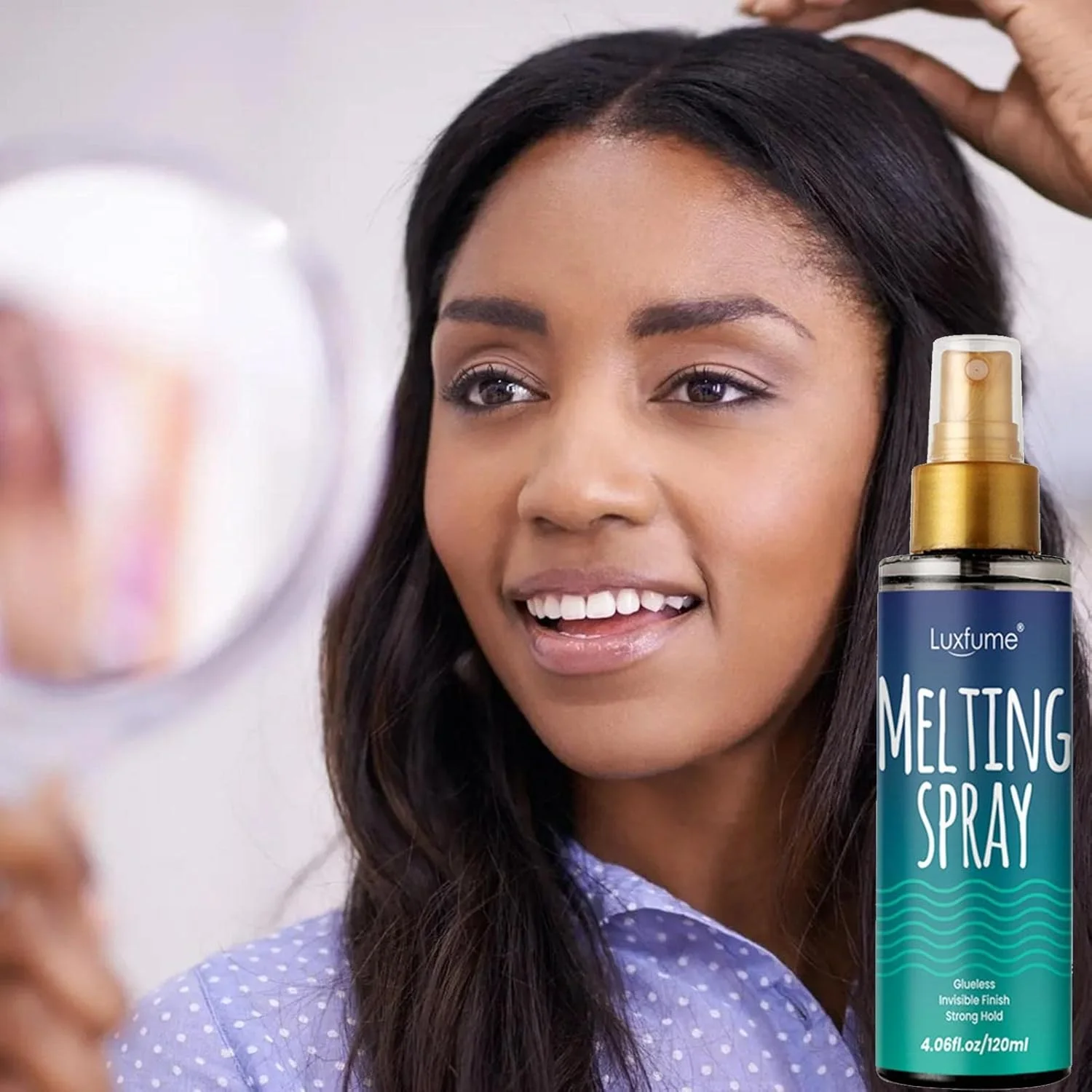 موس رنگی توری، اسپری چسب توری 120 میلی لیتری، اسپری ذوب و نگهدارنده توری، نگهدارنده قوی و طبیعی با کنترل برای کلاه گیس