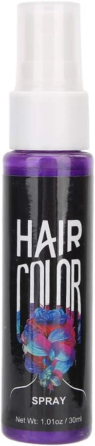 اسپری رنگ مو موقت AUDBUA، رنگ موی سریع 30 میلی لیتری برای مهمانی های کلوپ و رنگ کردن مو در خانه، بنفش (بنفش)