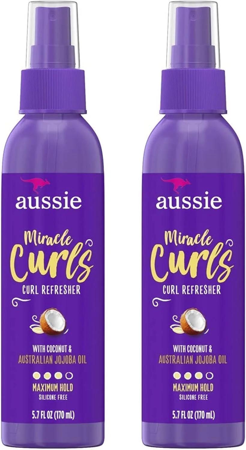 اسپری احیا کننده موهای فر Aussie Miracle Curls، پمپ 170 میلی لیتر (بسته 2 عددی)