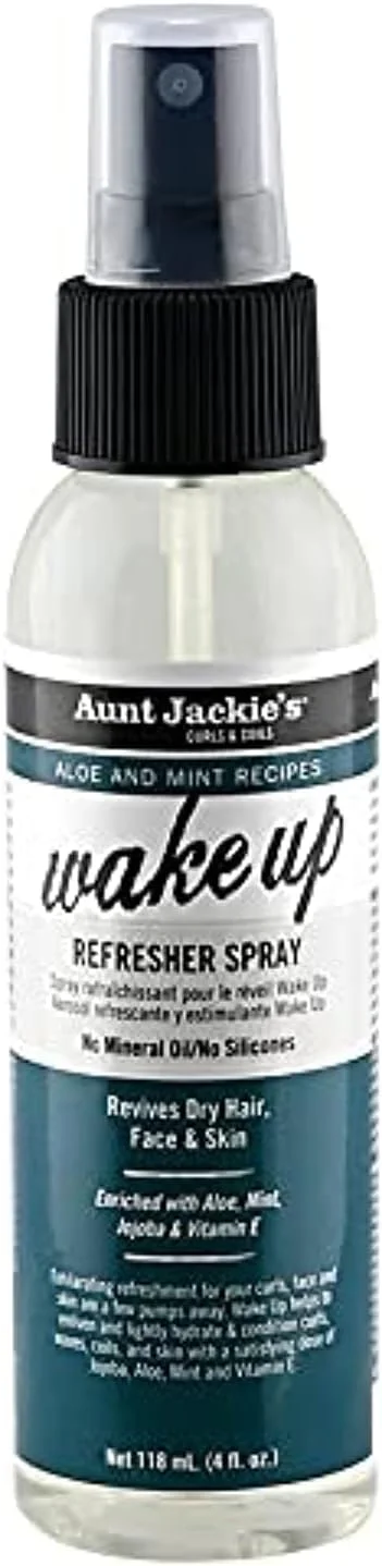 اسپری طراوت بخش مو و پوست آلوئه و نعناع Aunt Jackie's، احیا کننده موهای خشک، صورت و پوست، با آبرسانی، درخشندگی و مواد مغذی حالت دهنده، 118 میلی لیتر، سبز