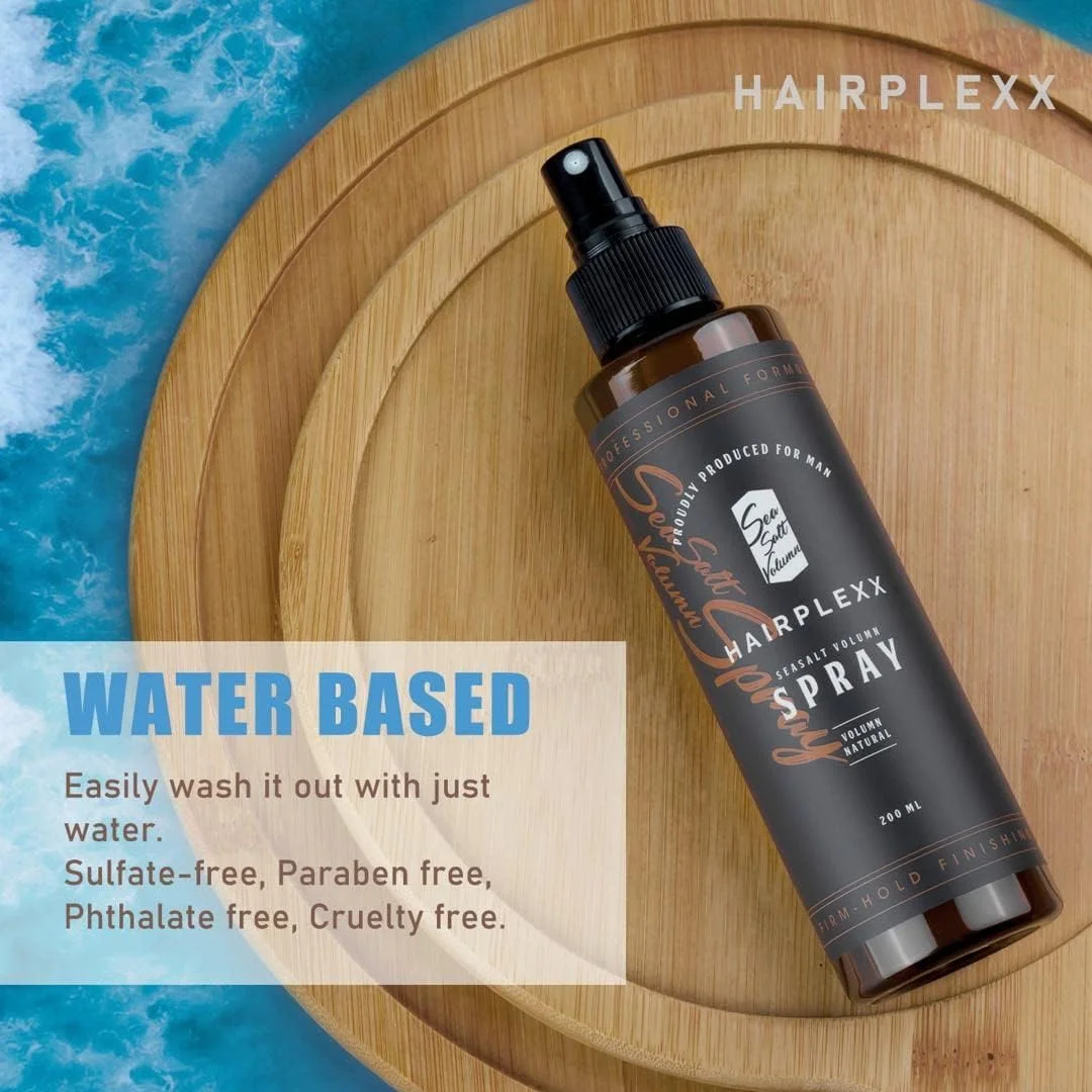 اسپری موی حجم دهنده نمک دریایی Aurane Hairplexx برای مردان - برای ایجاد ظاهری طبیعی، ضخیم و حجیم با پوشش مات و نگهداری ملایم، بدون پارابن 200 میلی لیتر (بسته 3 عددی)