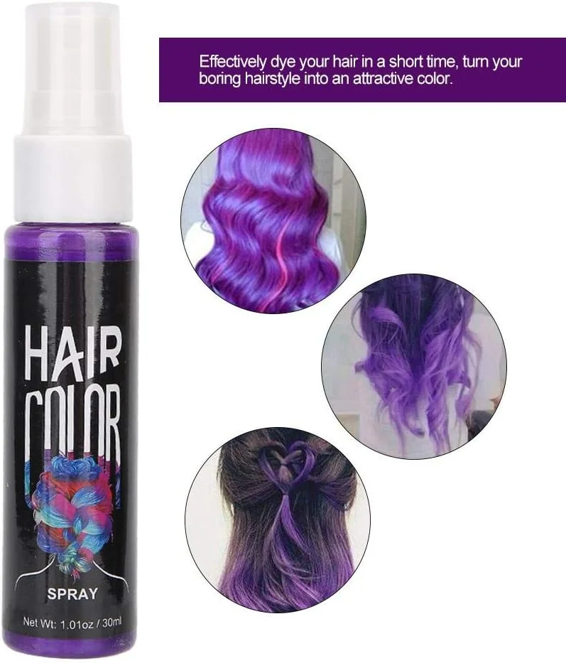 اسپری رنگ مو موقت AUDBUA، رنگ موی سریع 30 میلی لیتری برای مهمانی های کلوپ و رنگ کردن مو در خانه، بنفش (بنفش) اسپری رنگ مو موقت AUDBUA، رنگ موی سریع 30 میلی لیتری برای مهمانی های کلوپ و رنگ کردن مو در خانه، بنفش (بنفش)