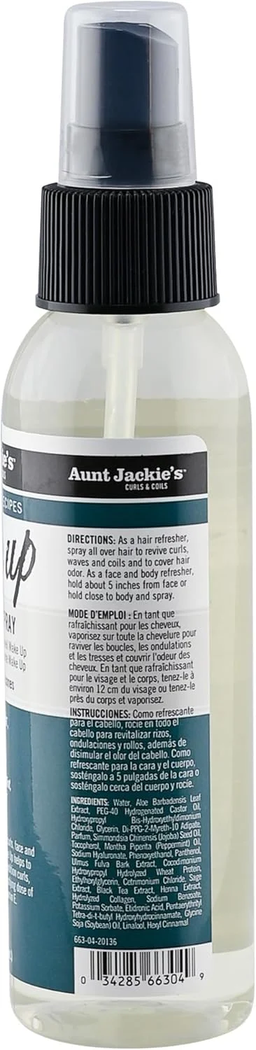 اسپری طراوت بخش مو و پوست آلوئه و نعناع Aunt Jackie's، احیا کننده موهای خشک، صورت و پوست، با آبرسانی، درخشندگی و مواد مغذی حالت دهنده، 118 میلی لیتر، سبز