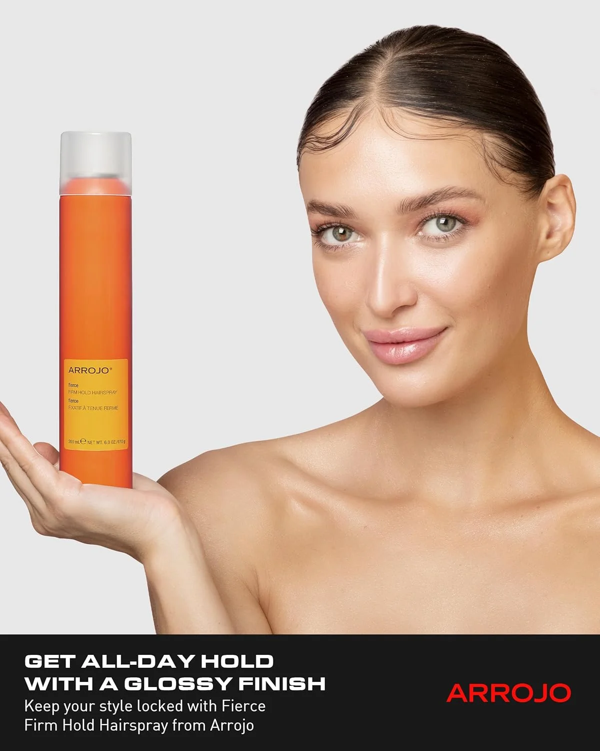 اسپری موی قوی Arrojo Fierce – بدون سولفات و پارابن – اسپری ضد رطوبت و براق کننده برای انواع مو، 177 میلی لیتر