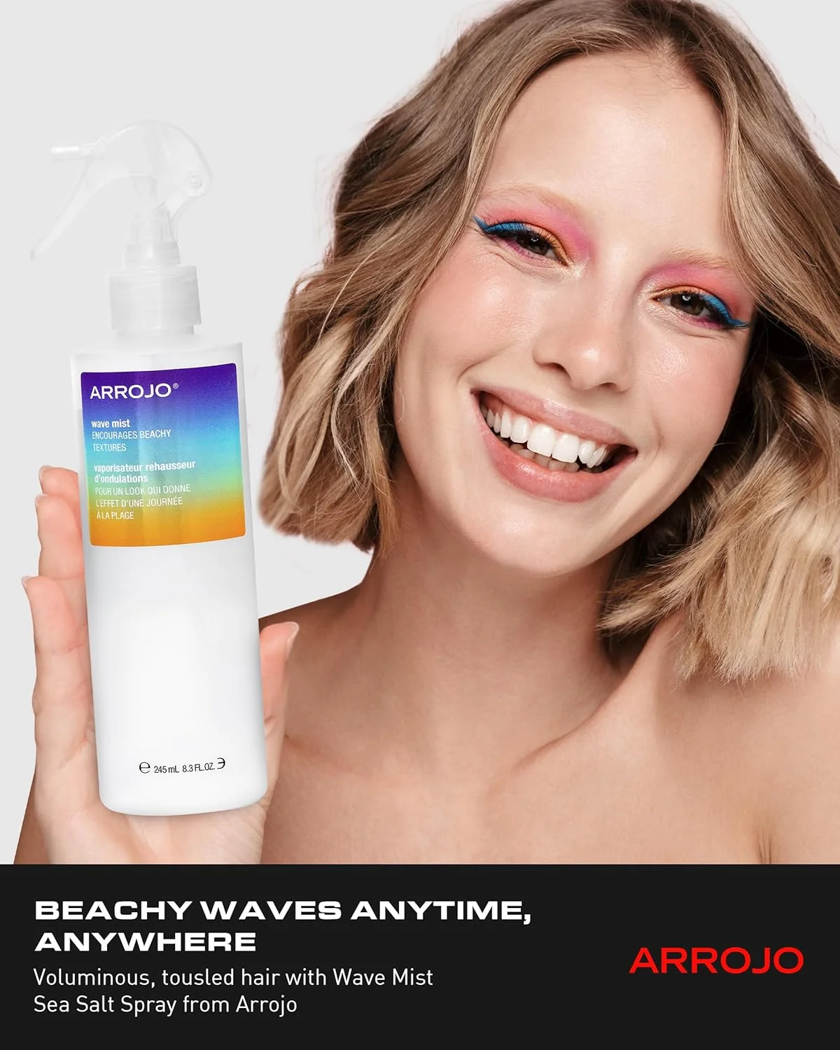 اسپری نمک دریایی مو آروژو ویو میست - اسپری بافت دهنده طبیعی برای ایجاد موهای موج دار ساحلی و فعال کردن فر - اسپری مو حاوی نمک دریایی و جلبک دریایی - اسپری موج ساحلی بدون تست حیوانی (246 میلی لیتر)