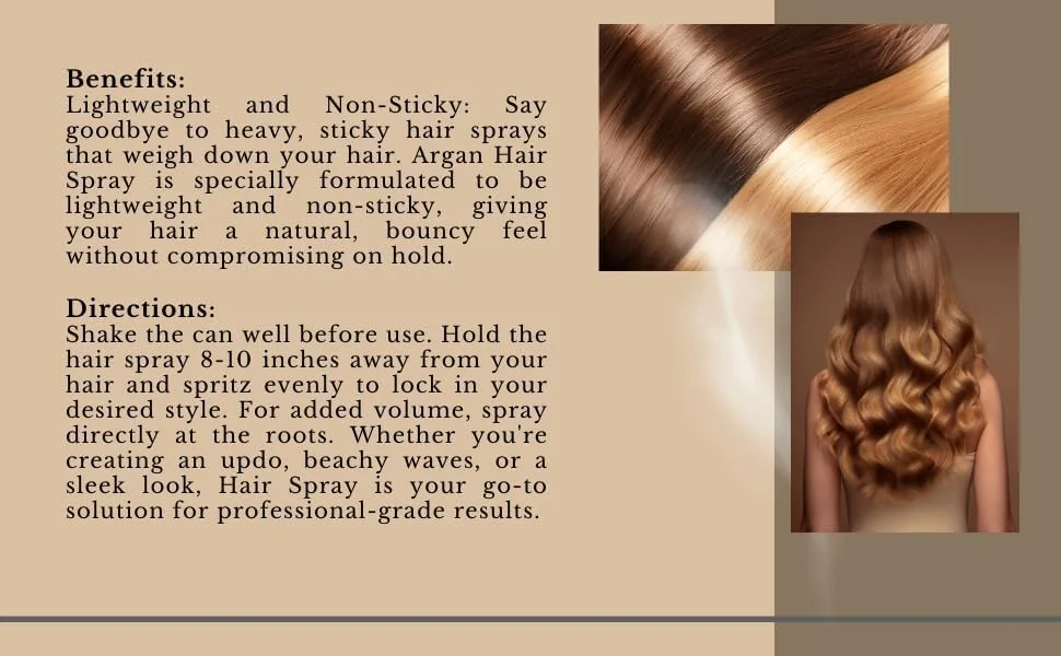 اسپری حالت دهنده مو آرگان دلوکس (325 میلی لیتر) - نرم کننده، مغذی، با قدرت نگهدارندگی قوی و رایحه ای تازه - ظاهری براق، محافظت در برابر حرارت UV، خشک شدن فوق العاده سریع اسپری حالت دهنده مو آرگان دلوکس (325 میلی لیتر) - نرم کننده، مغذی، با قدرت نگهدارندگی قوی و رایحه ای تازه - ظاهری براق، محافظت در برابر حرارت UV، خشک شدن فوق العاده سریع