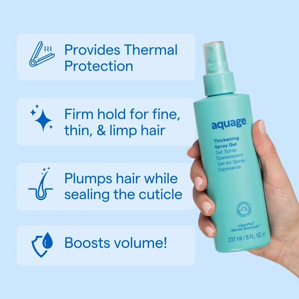اسپری ژل ضخیم کننده آکواژ، برای انواع موهای نازک یا کم پشت - با فناوری انحصاری Ultraflex Polymer و گیاهان دریایی AlgaePlex، حجم و شادابی می بخشد، حالت دهنده قوی، 236 میلی لیتر اسپری ژل ضخیم کننده آکواژ، برای انواع موهای نازک یا کم پشت - با فناوری انحصاری Ultraflex Polymer و گیاهان دریایی AlgaePlex، حجم و شادابی می بخشد، حالت دهنده قوی، 236 میلی لیتر