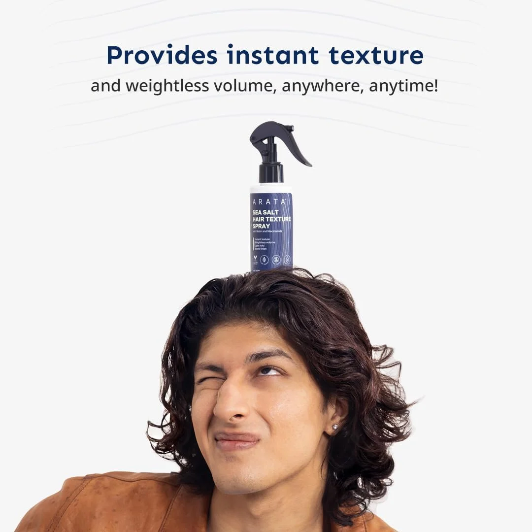 اسپری حجم دهنده مو با نمک دریایی آراتا - 150 میلی لیتر برای داشتن موهای ساحلی و موج های طبیعی | حجم و بافت به مو می بخشد بدون ایجاد حس خشکی | ساخته شده برای انواع مو با نمک دریایی، بیوتین و نیاسینامید اسپری حجم دهنده مو با نمک دریایی آراتا - 150 میلی لیتر برای داشتن موهای ساحلی و موج های طبیعی | حجم و بافت به مو می بخشد بدون ایجاد حس خشکی | ساخته شده برای انواع مو با نمک دریایی، بیوتین و نیاسینامید