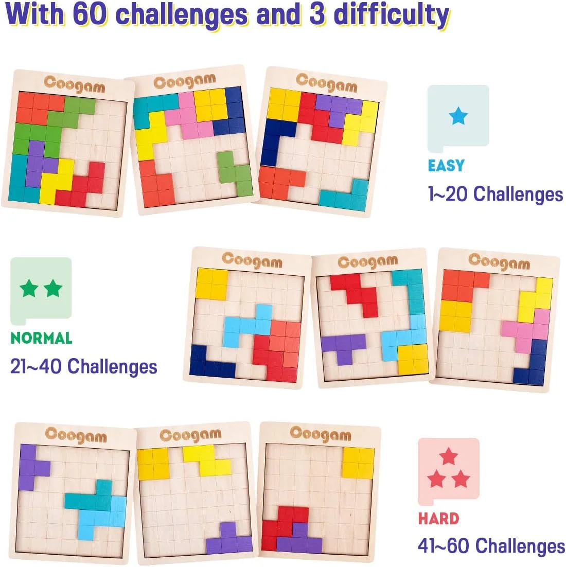 بازی فکری بلوک های الگو پازل چوبی کوگام با 60 چالش، اسباب بازی ساختمانی روسی سه بعدی تانگرام چوبی پازل اره منبت کاری اره مویی اسباب بازی های آموزشی مونته سوری STEM هدیه برای کودکان و بزرگسالان بازی فکری بلوک های الگو پازل چوبی کوگام با 60 چالش، اسباب بازی ساختمانی روسی سه بعدی تانگرام چوبی پازل اره منبت کاری اره مویی اسباب بازی های آموزشی مونته سوری STEM هدیه برای کودکان و بزرگسالان