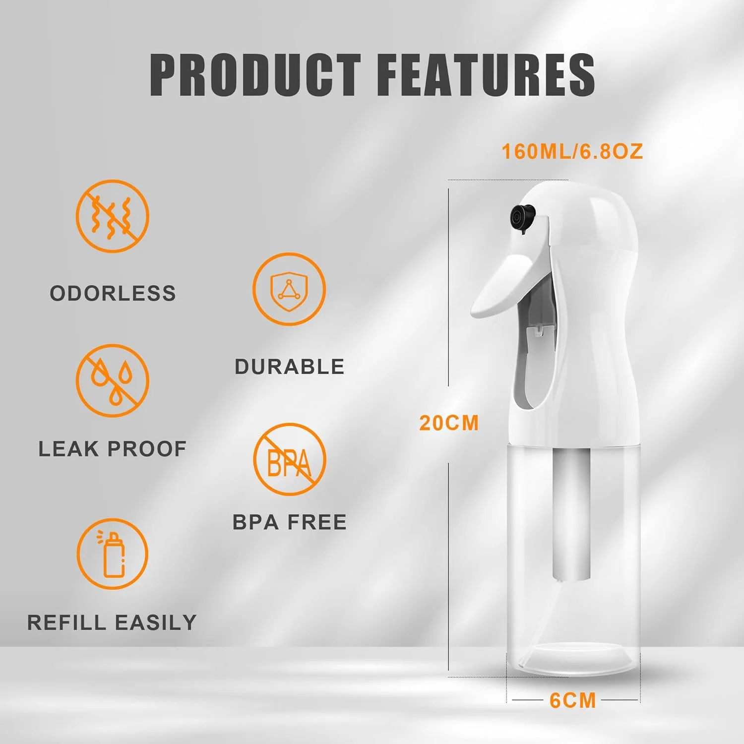 بطری اسپری مداوم آموملا برای مو 2 عددی، آبپاش فوق العاده ریز و قابل شارژ مجدد برای حالت دادن به مو، گیاهان، نظافت، سالن، مه پاشی و مراقبت از پوست 200 میلی لیتر