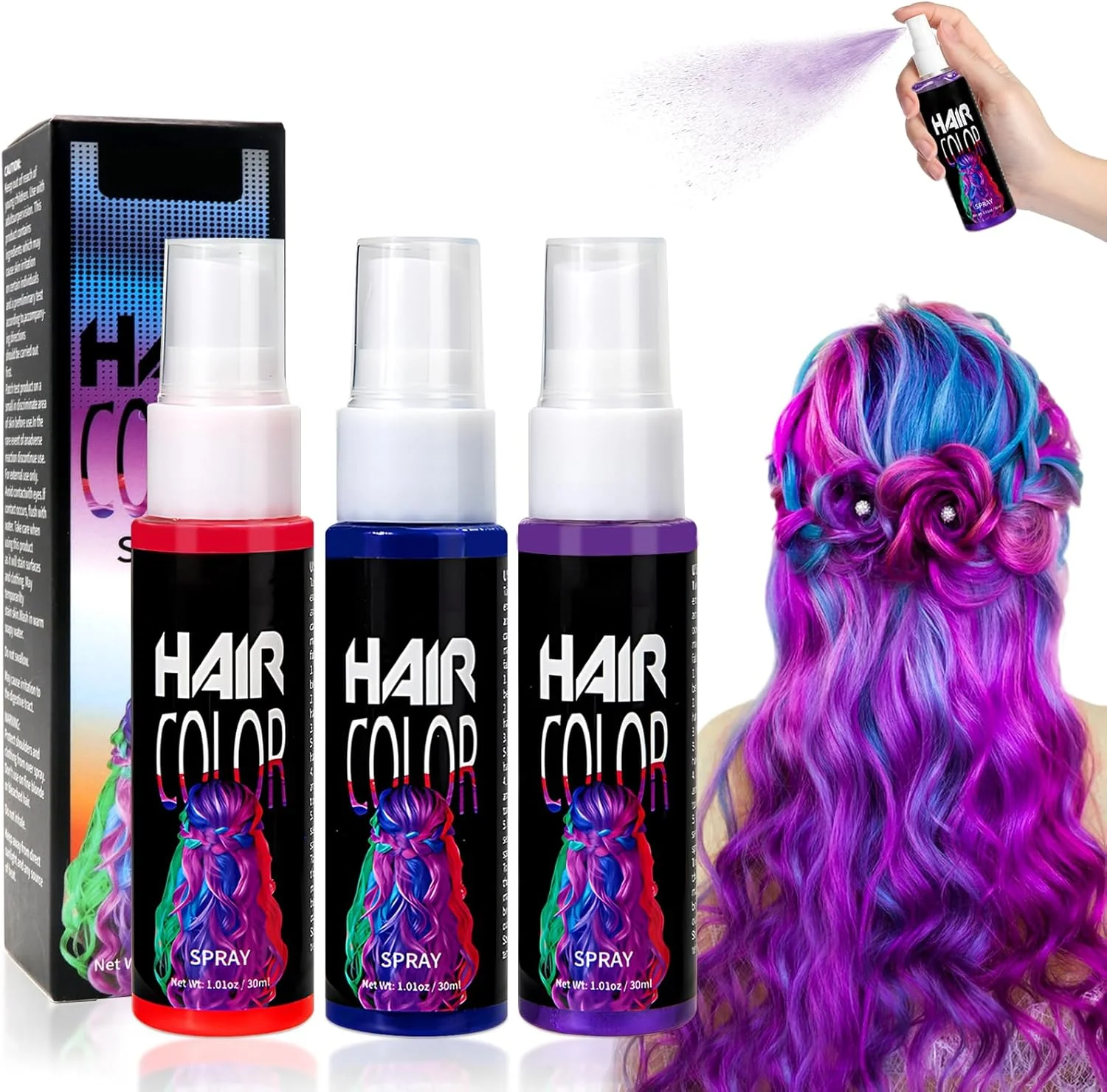 اسپری رنگ موی موقت آلونی 3 رنگ برای کودکان - رنگ موی قابل شستشو برای Cosplay، جشن، مهمانی، کریسمس، هالووین - آبی، قابل شستشو اسپری رنگ موی موقت آلونی 3 رنگ برای کودکان - رنگ موی قابل شستشو برای Cosplay، جشن، مهمانی، کریسمس، هالووین - آبی، قابل شستشو