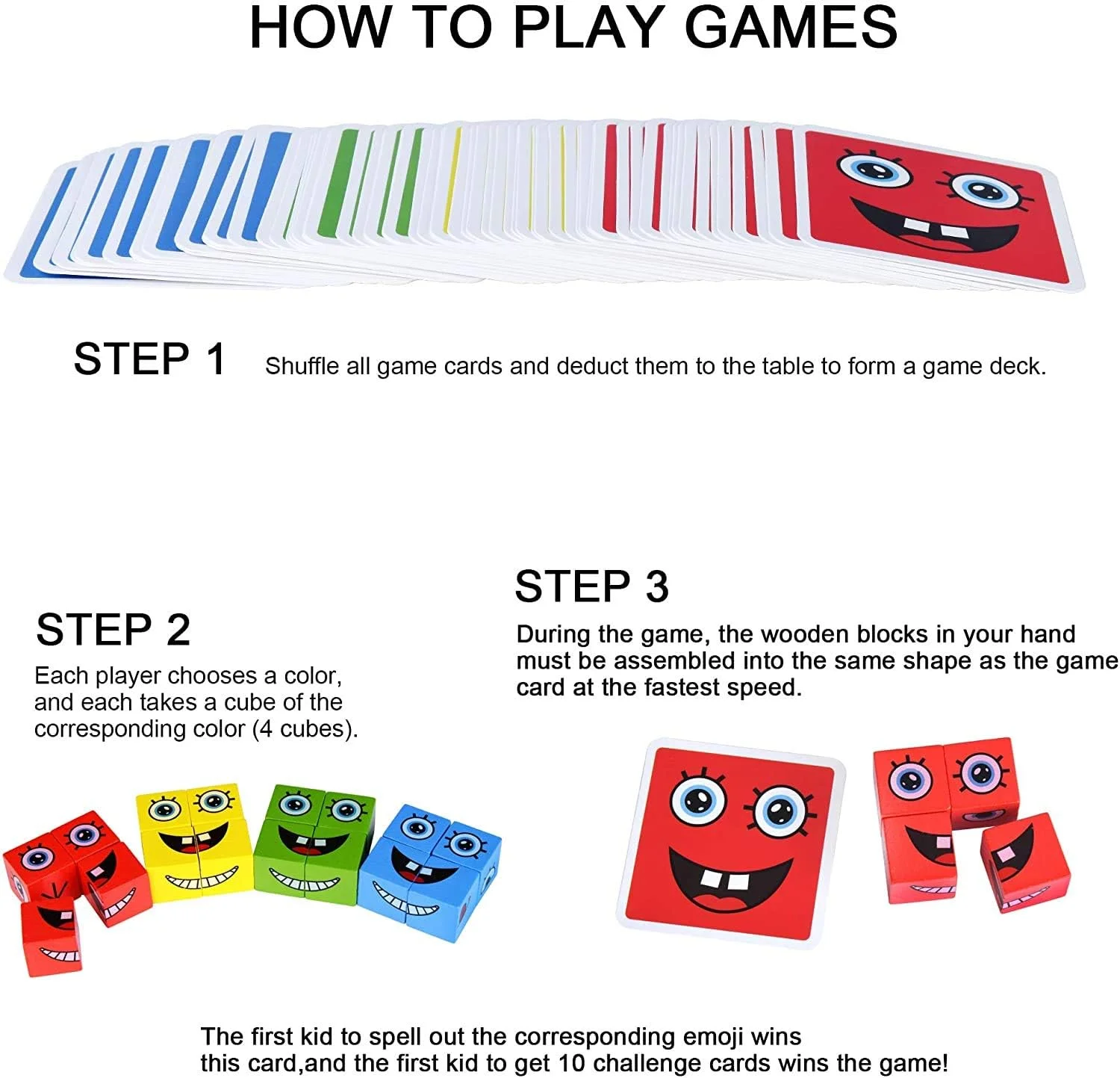 پازل مکعبی ساختنی بیان احساسات سه بعدی چوبی Baybee، اسباب بازی های کودکان، بلوک ساختمانی تطبیق چهره اسباب بازی چوبی، بازی های تخته ای فکری، اسباب بازی های آموزشی برای نوزادان، بلوک های پازل سه بعدی برای کودکان 3+ سال (پازل سه بعدی II)