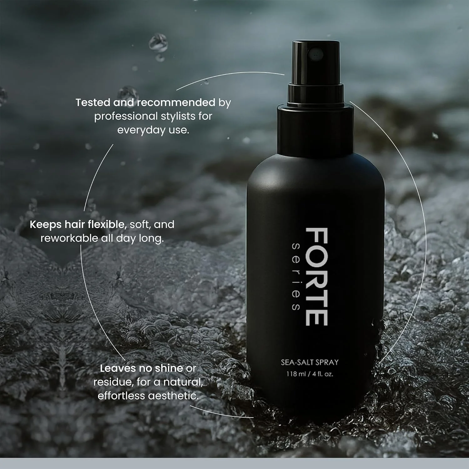 اسپری نمک دریایی الکس کاستا از فورته سریز برای مردان | اسپری حجم دهنده و بافت دهنده نمک دریایی برای موهای موج دار ساحلی، اسپری موی حجم دهنده برای انواع مو، (118 میلی لیتر)