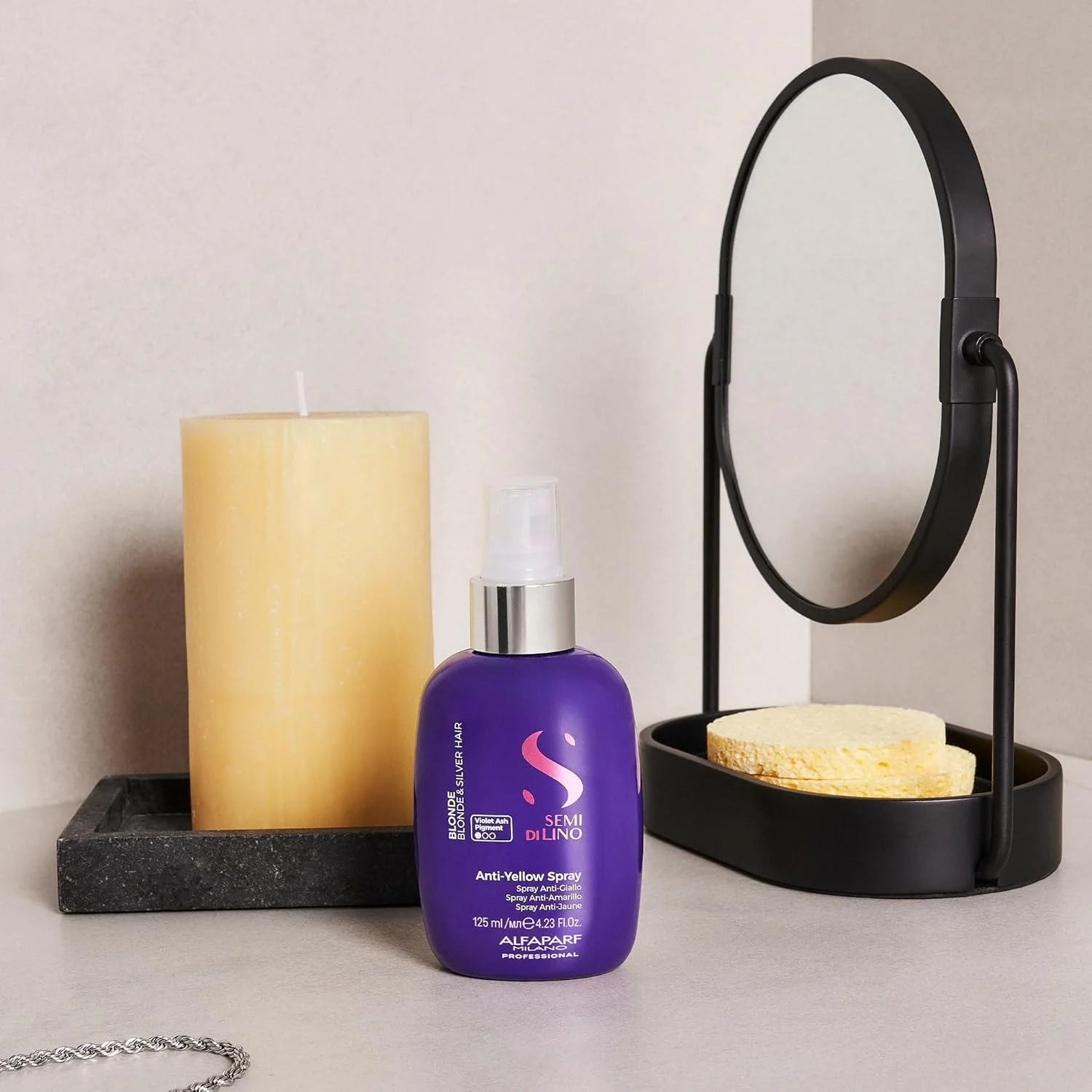 اسپری ضد زردی موهای بلوند آلفاپرف میلانو سمی دی لینو 125 میلی لیتر - اسپری ضد زردی