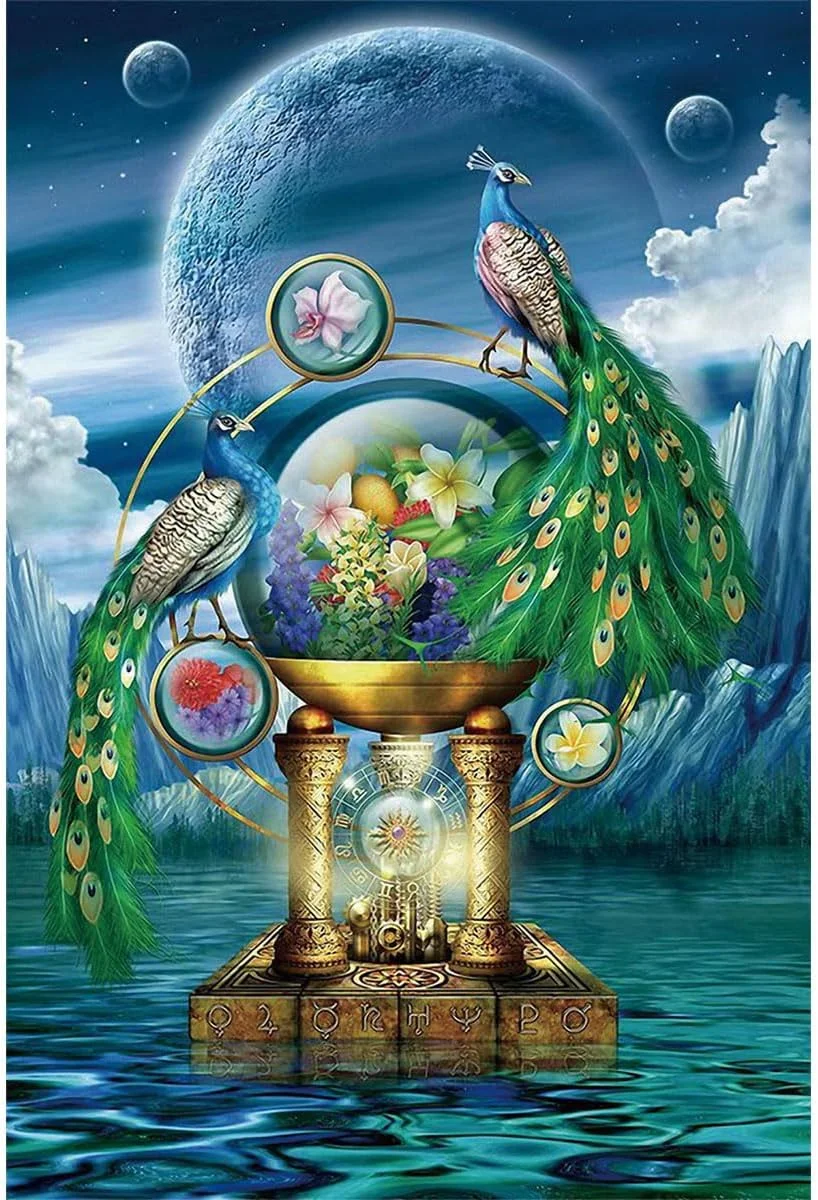 پازل 1000 تکه، مجموعه پازل هنری فانتزی، بازی چالش برانگیز اره منبت کاری برای بزرگسالان و کودکان (گل های طاووس) پازل 1000 تکه، مجموعه پازل هنری فانتزی، بازی چالش برانگیز اره منبت کاری برای بزرگسالان و کودکان (گل های طاووس)