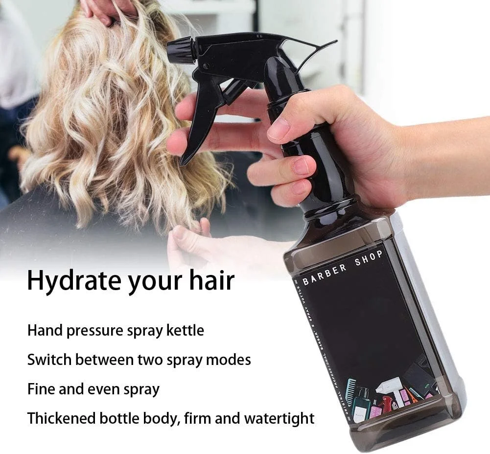 دو عدد بطری اسپری، کتری اسپری آب آرایشگاه پیرایشگاه، بطری اسپری ساده آرایشگری برای آرایشگری، آبیاری گیاهان، اتوکشی و نظافت (مشکی شفاف)