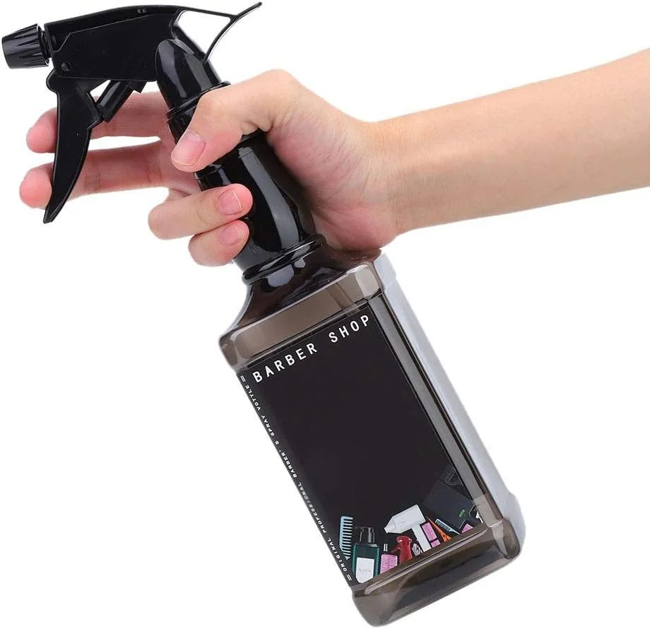 دو عدد بطری اسپری، کتری اسپری آب آرایشگاه پیرایشگاه، بطری اسپری ساده آرایشگری برای آرایشگری، آبیاری گیاهان، اتوکشی و نظافت (مشکی شفاف)