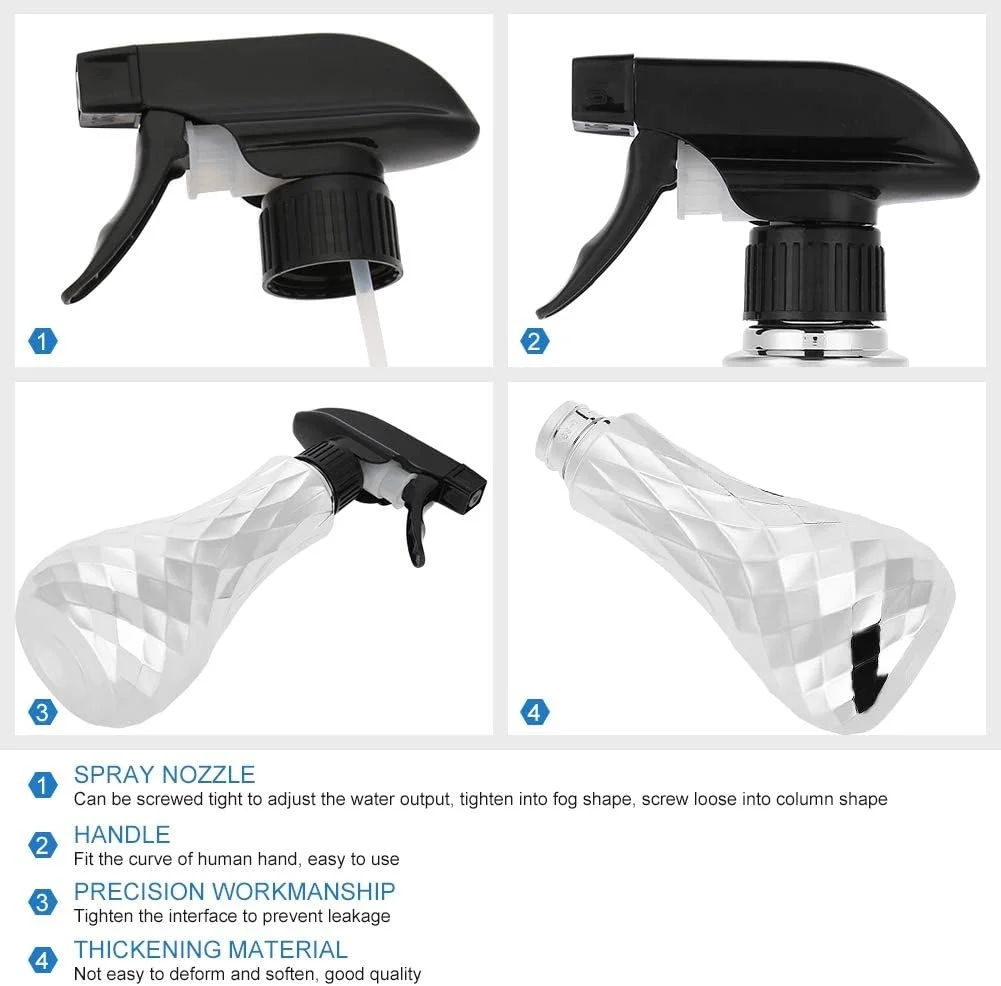 بطری های خالی اسپری آب، بطری اسپری آب آرایشگری پلاستیکی قابل شارژ مجدد 300 میلی لیتری، ابزار پیرایش مو برای آبیاری گیاهان و آرایشگری مو در سالن (طلایی)