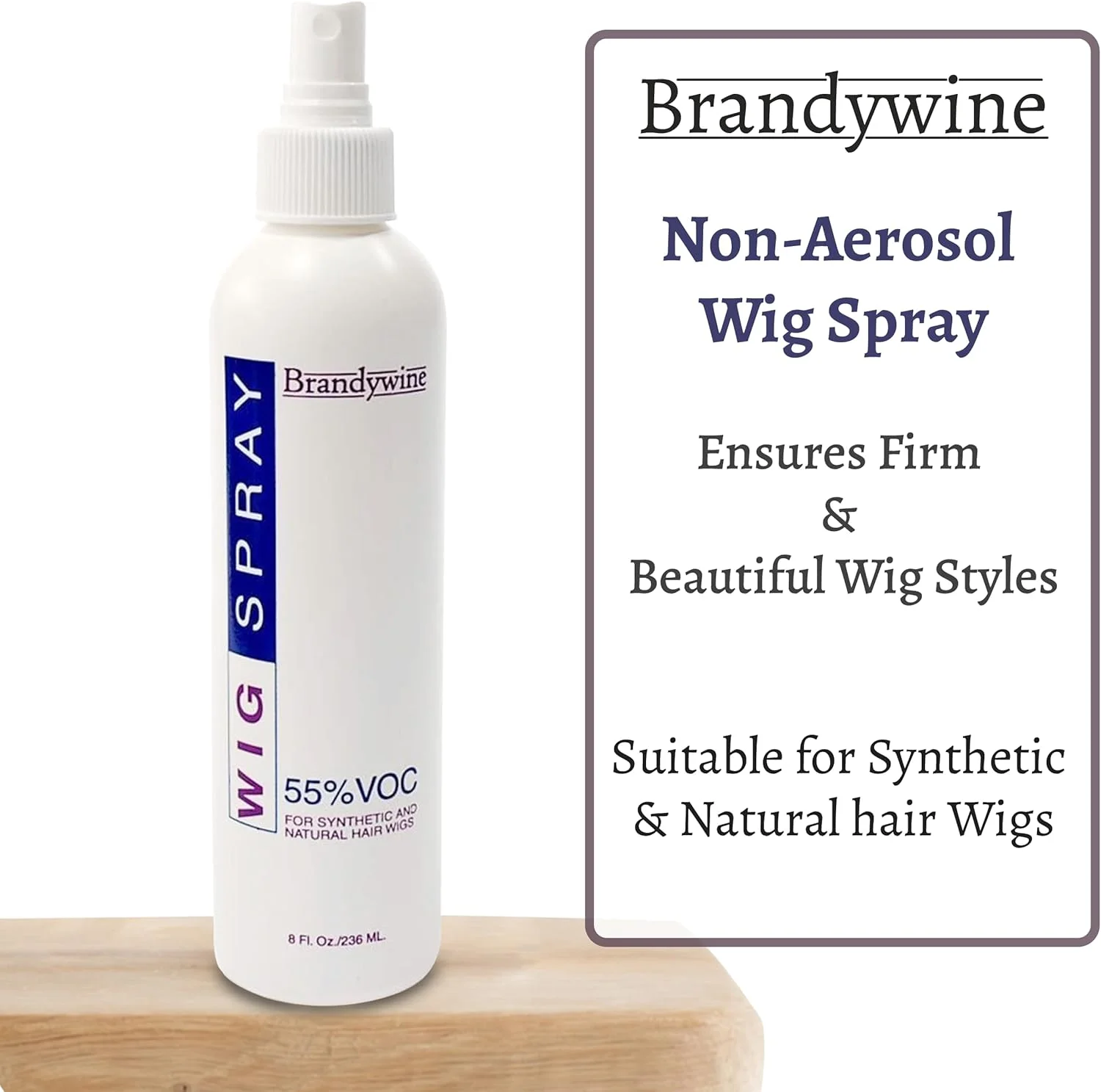 اسپری موی کلاه گیس Brandywine بدون آئروسل برای کلاه گیس های موی مصنوعی و طبیعی (تک بسته)