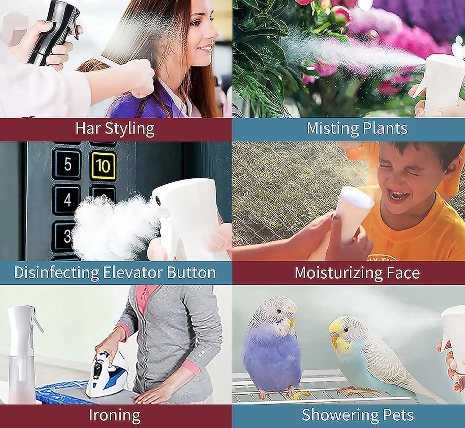 بطری اسپری مو، بطری اسپری گیاه، بطری های اسپری مه پاش کوچک خالی و ظریف، بطری اسپری مه پاش آب برای تمیز کردن، برای محصولات حالت دهنده مو، تمیز کردن، گیاهان، مراقبت از پوست