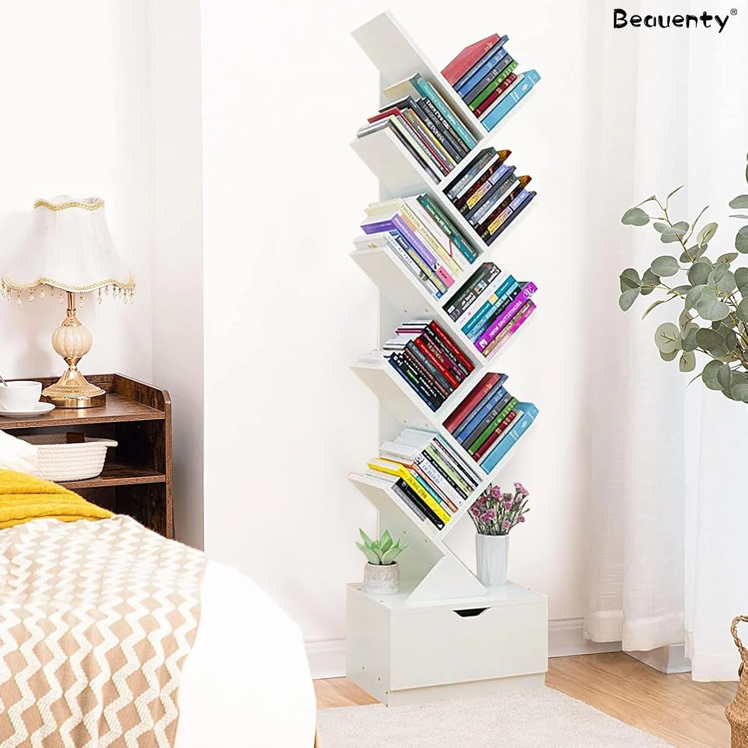 قفسه کتاب درختی رومیزی Beauenty، قفسه نمایشگر 10 طبقه، قفسه کتاب درختی چوبی با کشو برای میز مطالعه اتاق خواب دفتر مجله کتاب مدرسه خانگی (مدل 2) قفسه کتاب درختی رومیزی Beauenty، قفسه نمایشگر 10 طبقه، قفسه کتاب درختی چوبی با کشو برای میز مطالعه اتاق خواب دفتر مجله کتاب مدرسه خانگی (مدل 2)