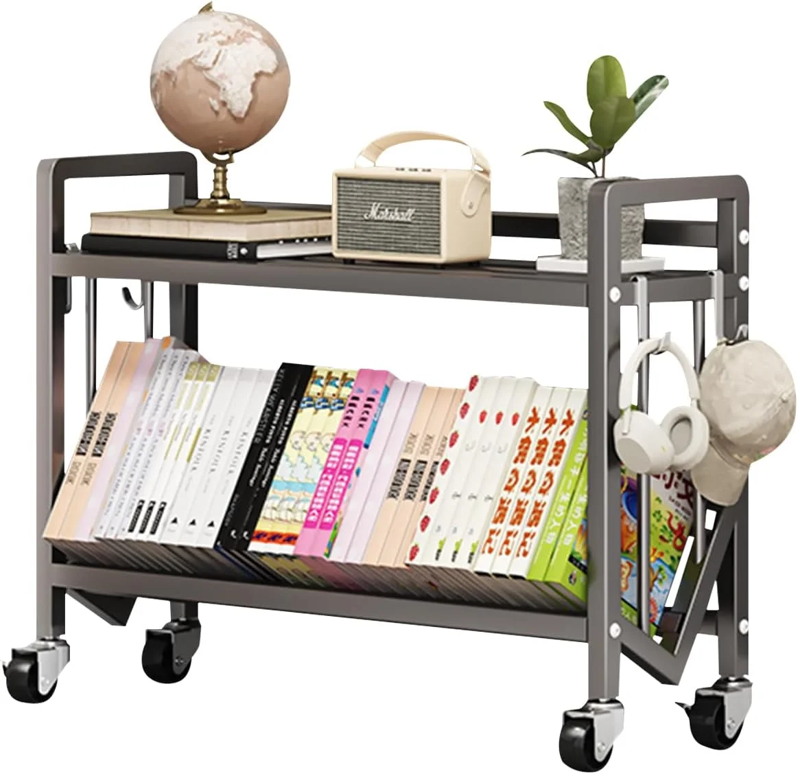 قفسه کتاب متحرک Beauenty با چرخ های قفل شونده، سازمان دهنده کتاب شیب دار ایستاده به عرض 90 سانتی متر، قفسه ذخیره سازی کتاب چرخ دار 2 طبقه (خاکستری - 2 طبقه) قفسه کتاب متحرک Beauenty با چرخ های قفل شونده، سازمان دهنده کتاب شیب دار ایستاده به عرض 90 سانتی متر، قفسه ذخیره سازی کتاب چرخ دار 2 طبقه (خاکستری - 2 طبقه)