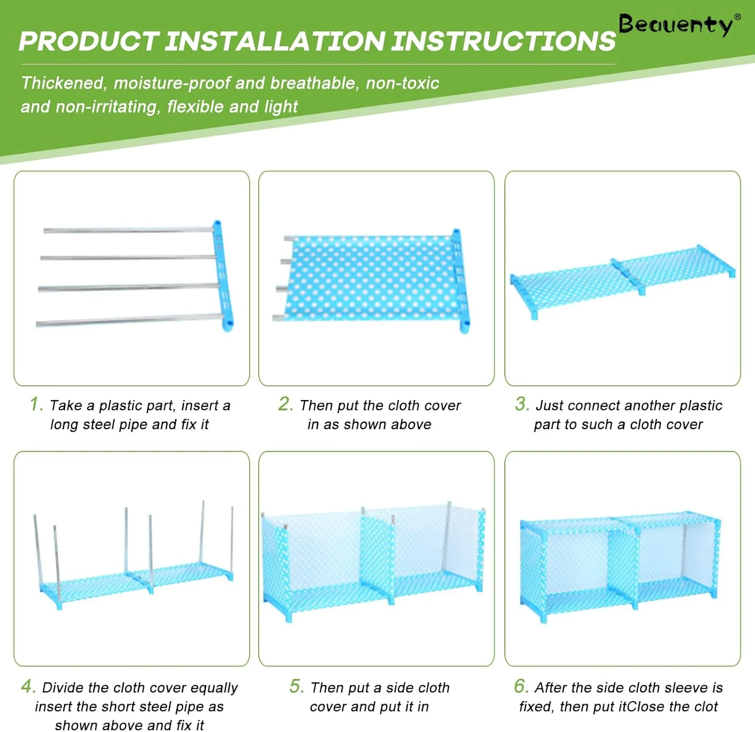 قفسه کتاب مکعبی Beauenty با ابعاد 1-10، کتابخانه پارچه ای نبافته، سازمان دهنده قفسه کتاب ایستاده (8 مکعبی)