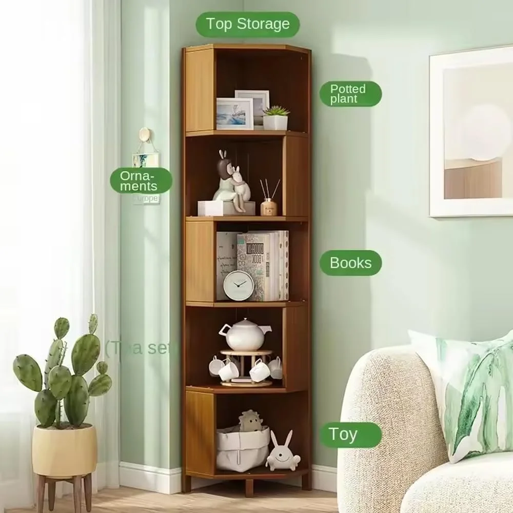 قفسه کتاب گوشه ای 5 طبقه برای اتاق نشیمن، خانه و دفتر کار قفسه کتاب گوشه ای 5 طبقه برای اتاق نشیمن، خانه و دفتر کار