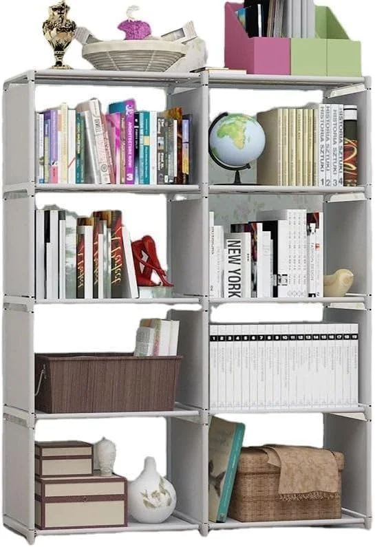 قفسه کتاب 8 محفظه ای، قفسه کتاب چند طبقه با طبقات قابل تنظیم، قفسه کتاب مدرن چوبی و فلزی برای دفتر کار خانگی، اتاق نشیمن، اتاق خواب - صرفه جویی در فضا، محکم و مونتاژ آسان قفسه کتاب 8 محفظه ای، قفسه کتاب چند طبقه با طبقات قابل تنظیم، قفسه کتاب مدرن چوبی و فلزی برای دفتر کار خانگی، اتاق نشیمن، اتاق خواب - صرفه جویی در فضا، محکم و مونتاژ آسان