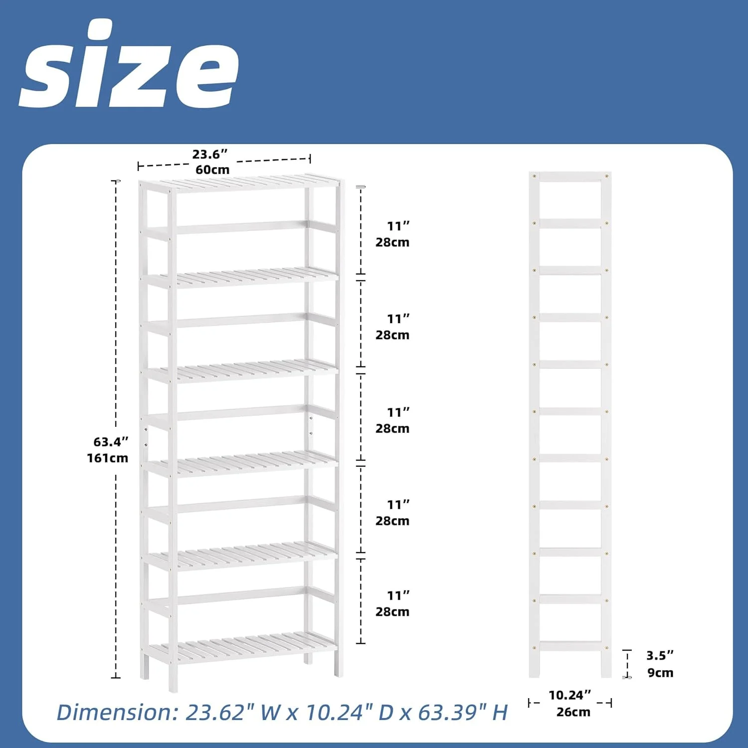 کتابخانه هیت نت، قفسه کتاب بامبو با 6 طبقه قابل تنظیم، سازمان دهنده بزرگ آشپزخانه، استند نمایش گیاه، سفید، ZWJ-6C-WH کتابخانه هیت نت، قفسه کتاب بامبو با 6 طبقه قابل تنظیم، سازمان دهنده بزرگ آشپزخانه، استند نمایش گیاه، سفید، ZWJ-6C-WH