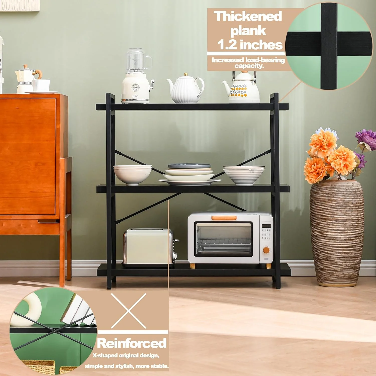 قفسه کتاب HCHQHS، کتابخانه صنعتی 3 طبقه، قفسه کتاب باز مشکی، قفسه کتاب افقی مستقل با قاب فلزی قفسه کتاب HCHQHS، کتابخانه صنعتی 3 طبقه، قفسه کتاب باز مشکی، قفسه کتاب افقی مستقل با قاب فلزی