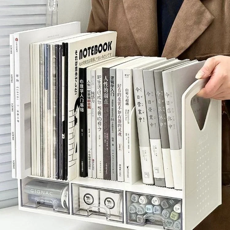 قفسه کتاب رومیزی کوچک پلاستیکی، قفسه کتاب روی میز، سازمان دهنده کتاب برای لوازم شخصی اداری، قفسه فایل مجله، قفسه ایستاده کتابخانه با کشو و دستگیره قفسه کتاب رومیزی کوچک پلاستیکی، قفسه کتاب روی میز، سازمان دهنده کتاب برای لوازم شخصی اداری، قفسه فایل مجله، قفسه ایستاده کتابخانه با کشو و دستگیره