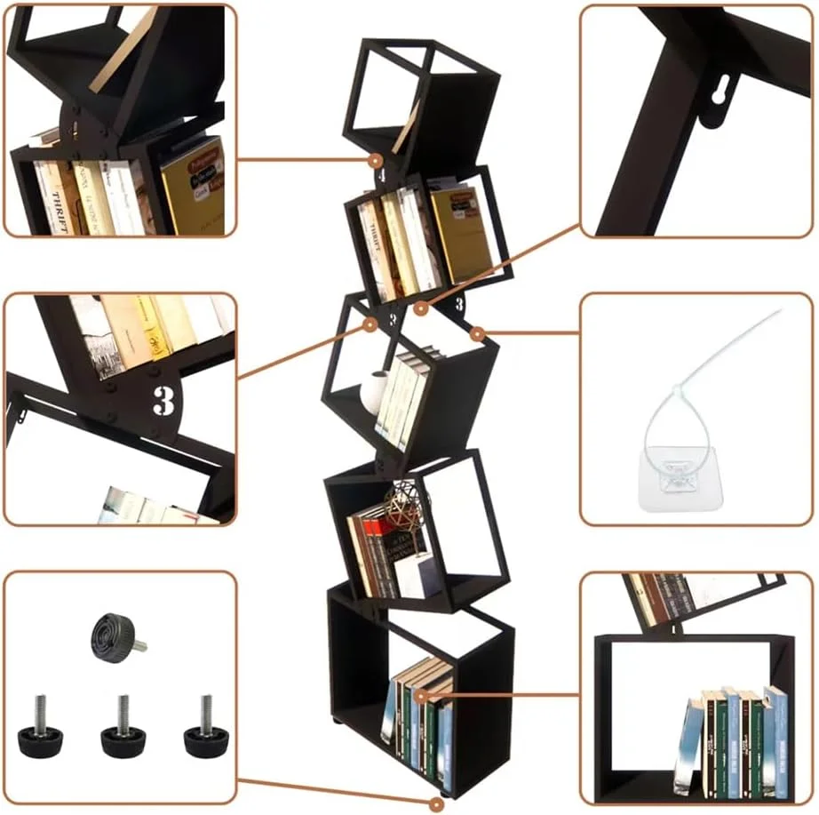 کتابخانه جنریک QXRSOP، کتابخانه 5 طبقه، 185 سانتی متری، دکوراسیون ایستاده فلزی مدرن، قفسه کتاب بلند مشکی، مبلمان ذخیره سازی، واحدهای قفسه چند منظوره برای سی دی / کتاب / دکوراسیون منزل، FRE985 کتابخانه جنریک QXRSOP، کتابخانه 5 طبقه، 185 سانتی متری، دکوراسیون ایستاده فلزی مدرن، قفسه کتاب بلند مشکی، مبلمان ذخیره سازی، واحدهای قفسه چند منظوره برای سی دی / کتاب / دکوراسیون منزل، FRE985