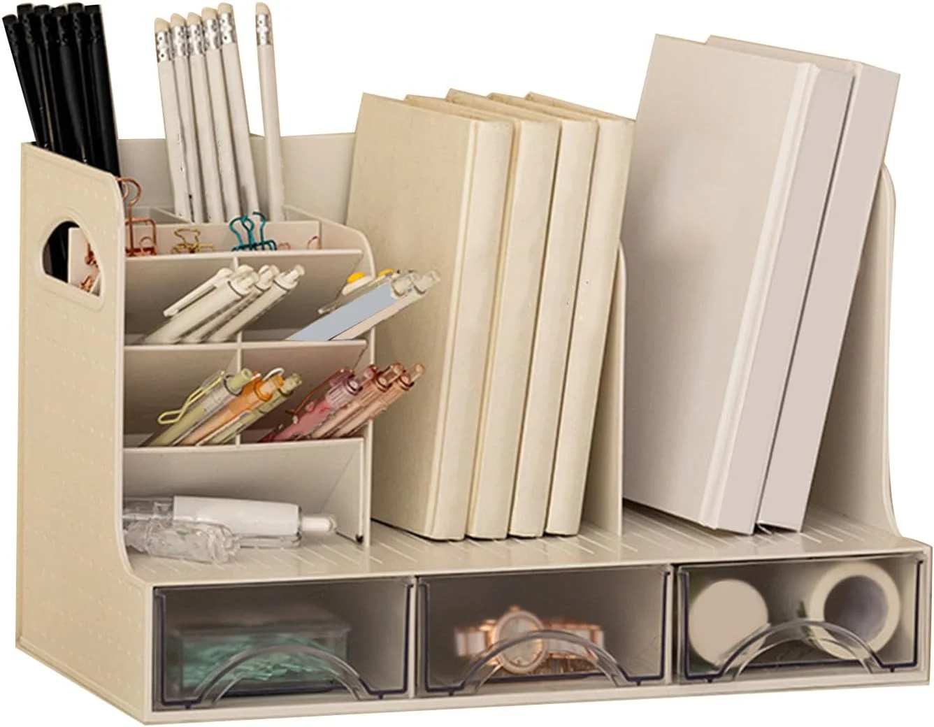 کتابخانه رومیزی کیکومی، چند منظوره، ضد گرد و غبار، صرفه جویی در فضا، ساخته شده از پلاستیک با کشو، سازمان دهنده کتاب رومیزی برای دفتر، مطالعه (همراه با جای قلم) کتابخانه رومیزی کیکومی، چند منظوره، ضد گرد و غبار، صرفه جویی در فضا، ساخته شده از پلاستیک با کشو، سازمان دهنده کتاب رومیزی برای دفتر، مطالعه (همراه با جای قلم)