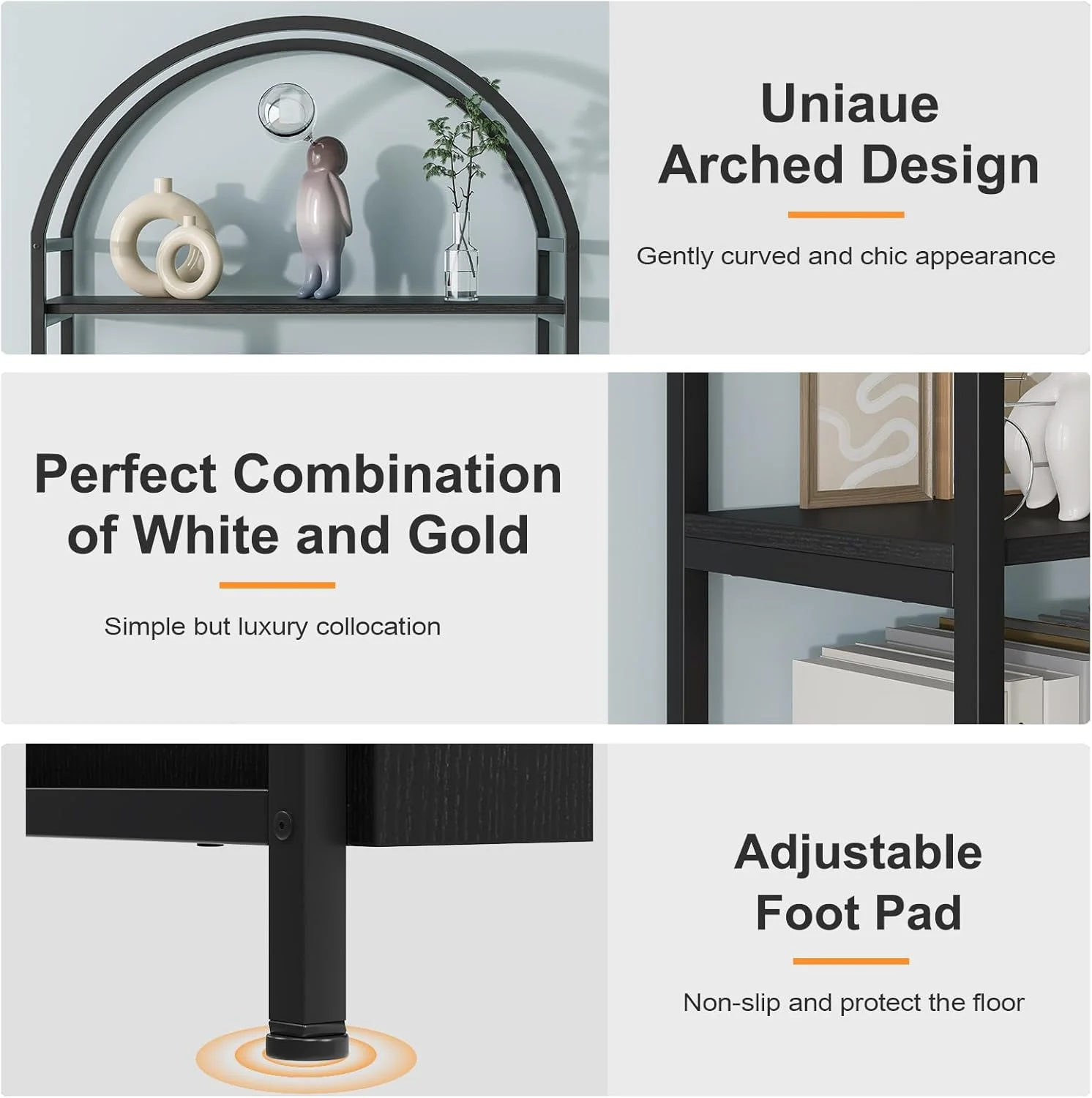 کتابخانه قفسه دار کمانی Jehiatek، قفسه کتاب با درب، قفسه کتاب صنعتی 71 اینچی با قاب فلزی محکم، تخته های با کیفیت E1، واحد قفسه بندی نمایشگر مستقل، مشکی کتابخانه قفسه دار کمانی Jehiatek، قفسه کتاب با درب، قفسه کتاب صنعتی 71 اینچی با قاب فلزی محکم، تخته های با کیفیت E1، واحد قفسه بندی نمایشگر مستقل، مشکی