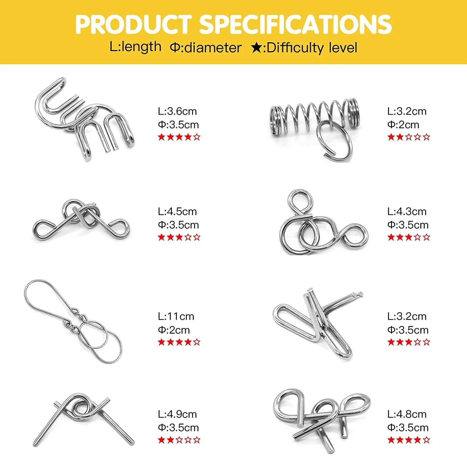 اسباب بازی های فکری Mumoo Bear، بازی فکری تست هوش، پازل های سیمی فلزی، اسباب بازی شعبده بازی، پازل فلزی (16 عددی) اسباب بازی های فکری Mumoo Bear، بازی فکری تست هوش، پازل های سیمی فلزی، اسباب بازی شعبده بازی، پازل فلزی (16 عددی)