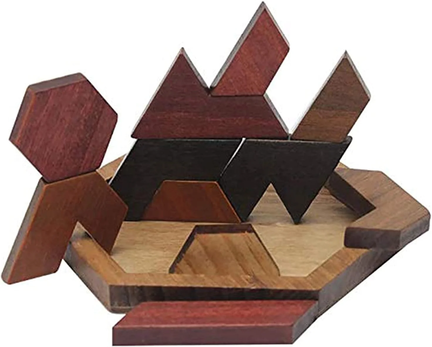 پازل خرسی مومو با پایه شش ضلعی، اسباب بازی فکری و هوشی، هدیه برای کودکان و بزرگسالان