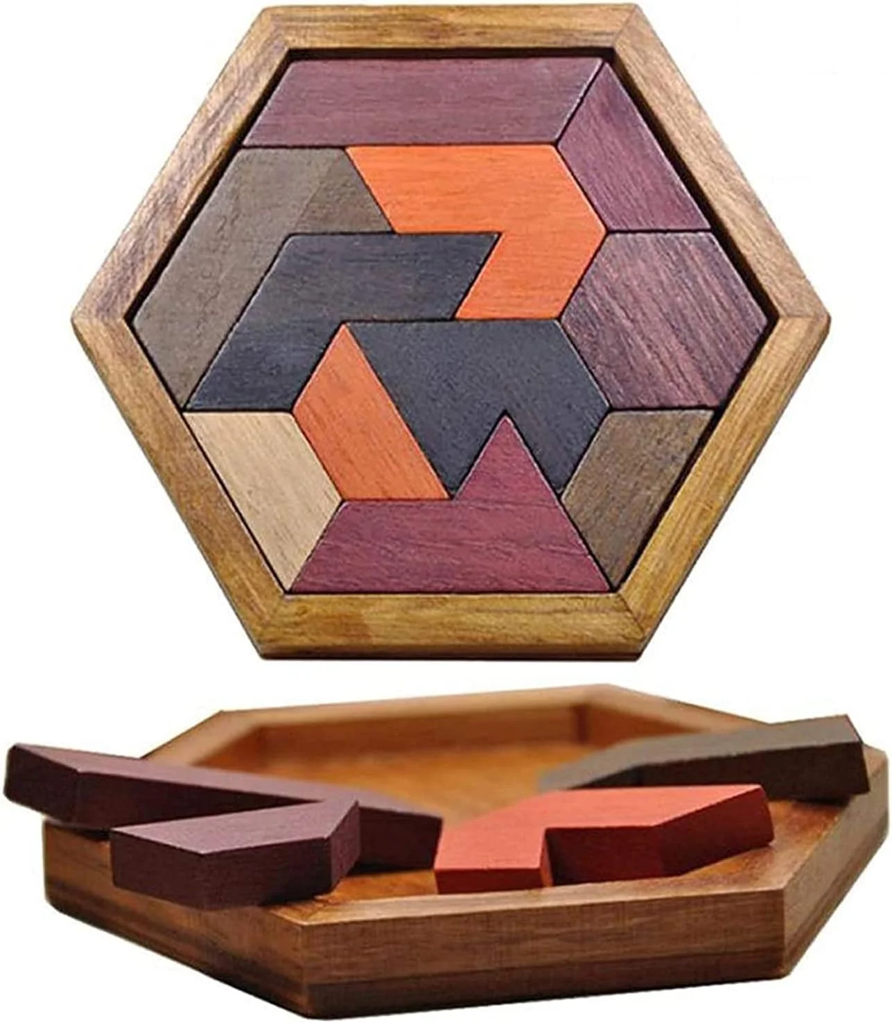 پازل خرسی مومو با پایه شش ضلعی، اسباب بازی فکری و هوشی، هدیه برای کودکان و بزرگسالان