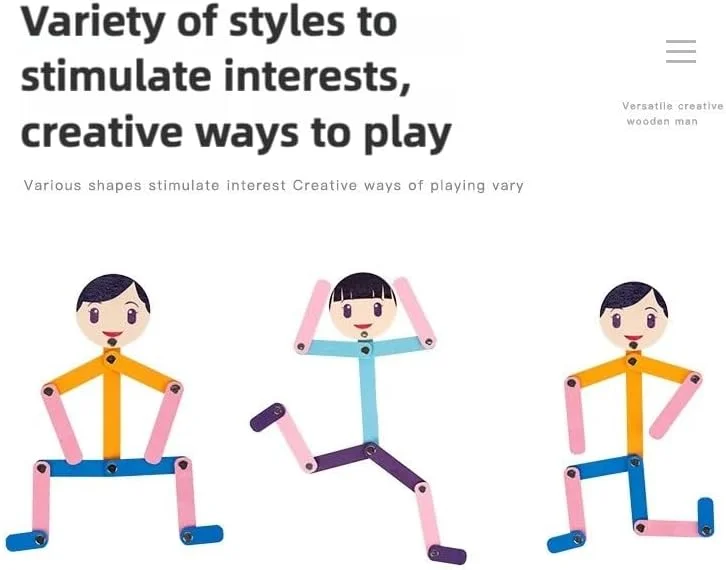 اسباب بازی پازل آدمک چوبی برای کودکان - 24 کارت دو طرفه، اسباب بازی آموزشی هماهنگی چشم و دست، ایمن و بدون پلیسه، تفکر خلاق و مهارت های حرکتی ظریف، هدیه ای برای پسران و دختران (02) اسباب بازی پازل آدمک چوبی برای کودکان - 24 کارت دو طرفه، اسباب بازی آموزشی هماهنگی چشم و دست، ایمن و بدون پلیسه، تفکر خلاق و مهارت های حرکتی ظریف، هدیه ای برای پسران و دختران (02)