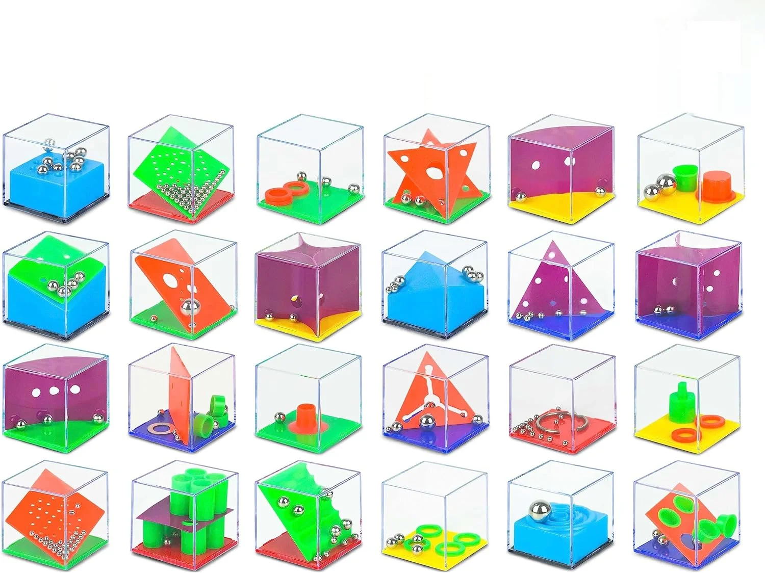 مجموعه 24 عددی پازل های فکری مکعبی TERRIFI برای کودکان، بازی های چالش برانگیز تعادل و هوش، مناسب برای مهمانی ها و بازی های کوچک کودکان مجموعه 24 عددی پازل های فکری مکعبی TERRIFI برای کودکان، بازی های چالش برانگیز تعادل و هوش، مناسب برای مهمانی ها و بازی های کوچک کودکان