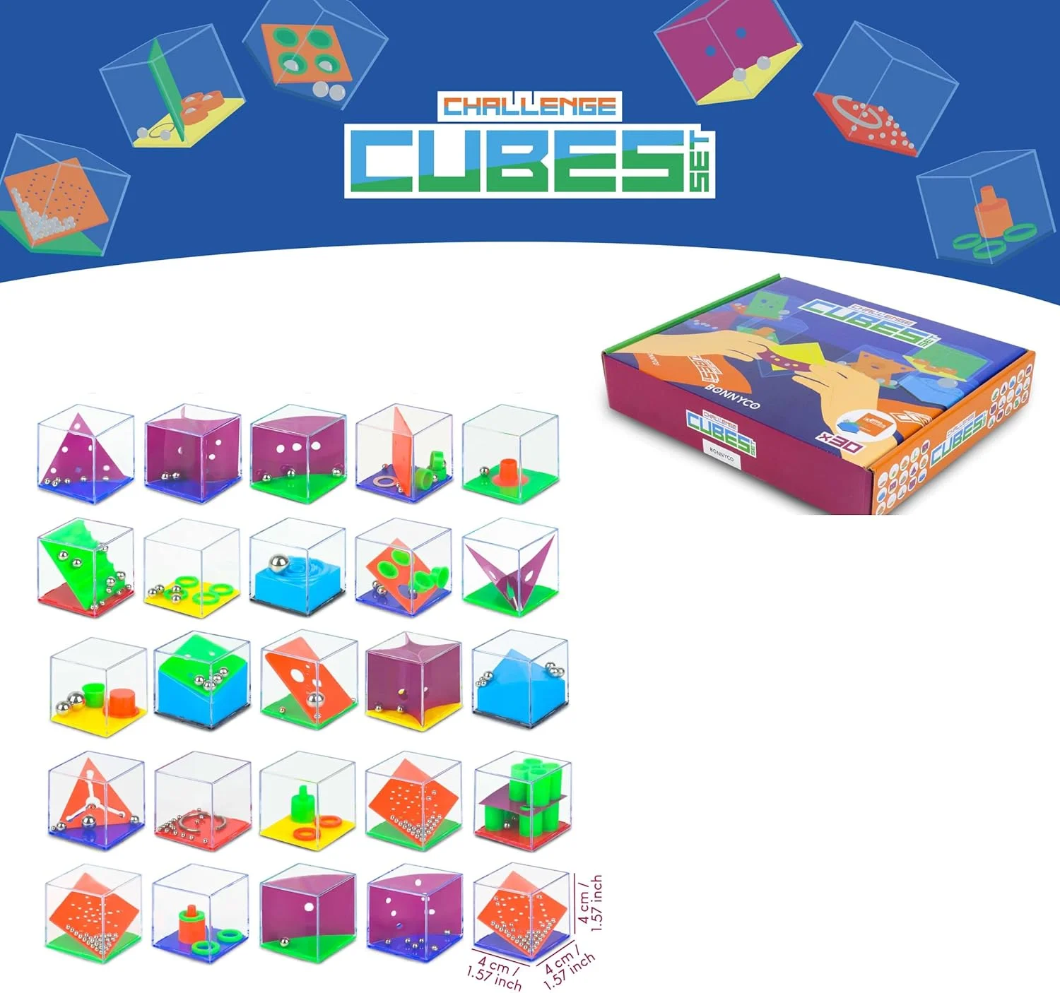 مجموعه 24 عددی پازل های فکری مکعبی TERRIFI برای کودکان، بازی های چالش برانگیز تعادل و هوش، مناسب برای مهمانی ها و بازی های کوچک کودکان مجموعه 24 عددی پازل های فکری مکعبی TERRIFI برای کودکان، بازی های چالش برانگیز تعادل و هوش، مناسب برای مهمانی ها و بازی های کوچک کودکان