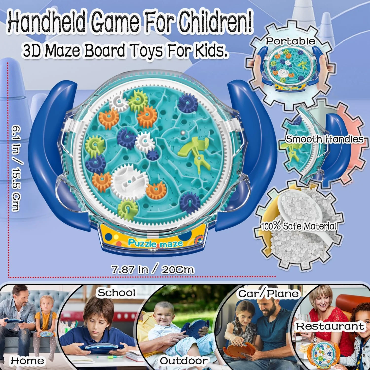 JRD&BS WINL پازل های فکری نهایی برای سنین 8-10 سال، بازی چالش برانگیز سه بعدی هزارتو، اسباب بازی های پازل فکری برای کودکان، نوجوانان و بزرگسالان، بازی سرگرم کننده مسافرتی برای کودکان، بازی هزارتوی مرمر (آبی) JRD&BS WINL پازل های فکری نهایی برای سنین 8-10 سال، بازی چالش برانگیز سه بعدی هزارتو، اسباب بازی های پازل فکری برای کودکان، نوجوانان و بزرگسالان، بازی سرگرم کننده مسافرتی برای کودکان، بازی هزارتوی مرمر (آبی)