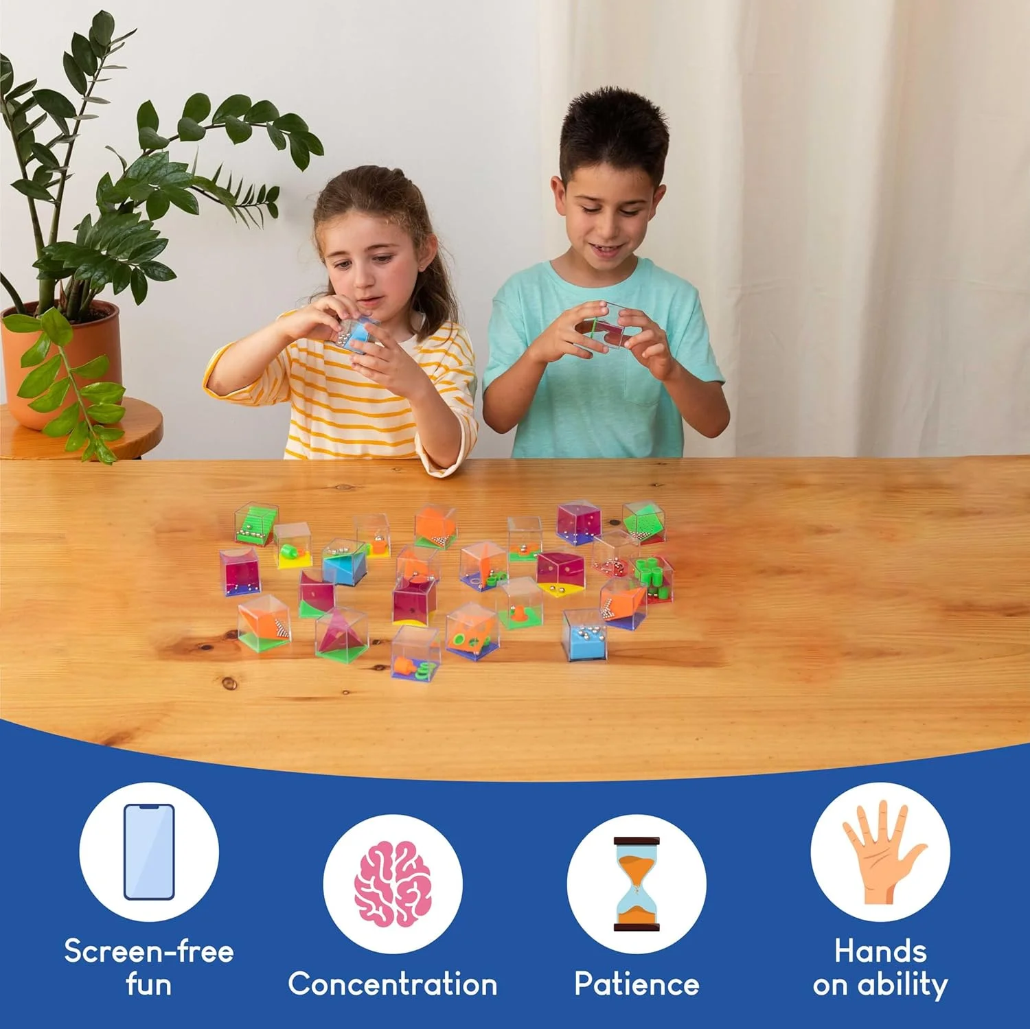 مجموعه 24 عددی پازل های فکری مکعبی TERRIFI برای کودکان، بازی های چالش برانگیز تعادل و هوش، مناسب برای مهمانی ها و بازی های کوچک کودکان مجموعه 24 عددی پازل های فکری مکعبی TERRIFI برای کودکان، بازی های چالش برانگیز تعادل و هوش، مناسب برای مهمانی ها و بازی های کوچک کودکان