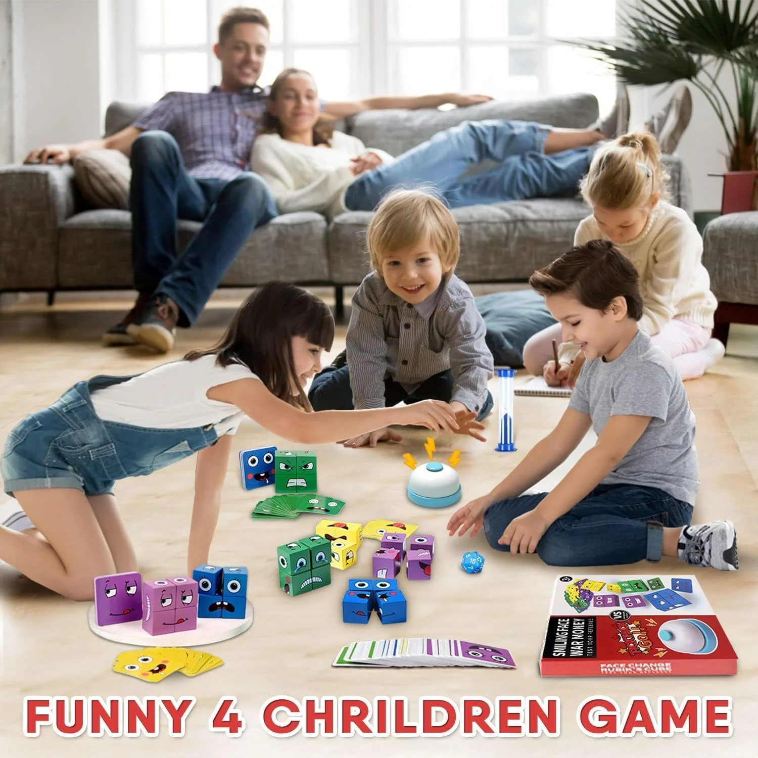 پازل های مکعبی چوبی TubxVin با حالت های چهره مختلف، بازی مکعب تغییر چهره، اسباب بازی های مونته سوری والدین و کودک برای کودکان 3 تا 12 سال [بازی خانوادگی برای کودکان و بزرگسالان]