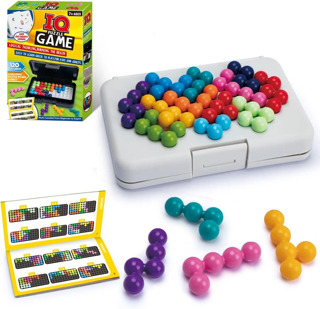 بازی پازل فکری برای کودکان، نوجوانان و بزرگسالان، مناسب برای کودکان 7 سال به بالا، تقویت مهارت های شناختی، دارای جعبه قابل حمل با 120 چالش بازی پازل فکری برای کودکان، نوجوانان و بزرگسالان، مناسب برای کودکان 7 سال به بالا، تقویت مهارت های شناختی، دارای جعبه قابل حمل با 120 چالش