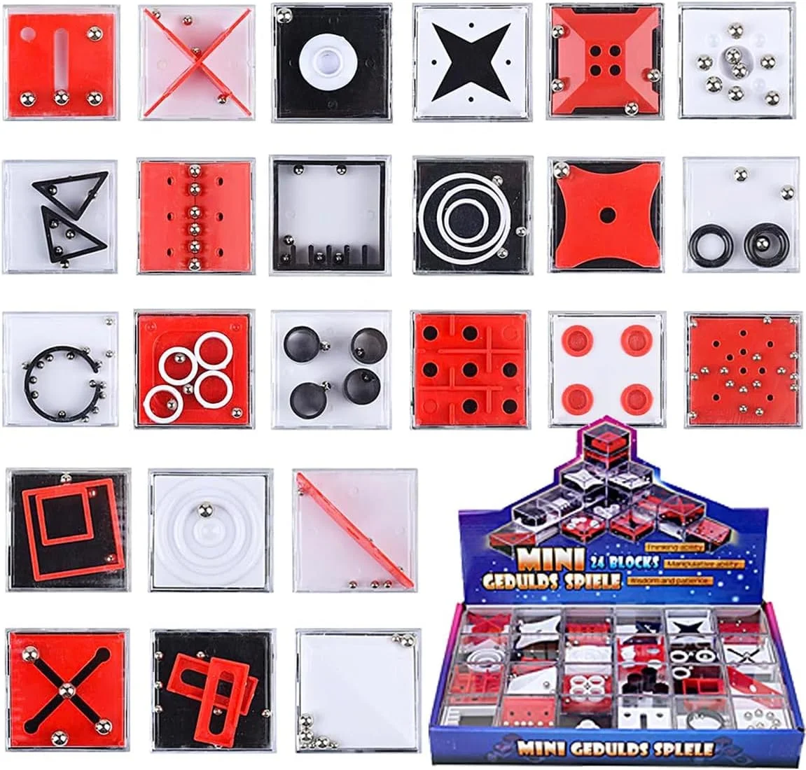 مجموعه جعبه پازل مکعبی کوچک، بازی فکری 24 عددی جعبه پازل مارپیچ، بازی های تعادلی هوش برای مهمانی کودکان و نوجوانان، هدیه آموزشی برای پسران و دختران (قرمز) مجموعه جعبه پازل مکعبی کوچک، بازی فکری 24 عددی جعبه پازل مارپیچ، بازی های تعادلی هوش برای مهمانی کودکان و نوجوانان، هدیه آموزشی برای پسران و دختران (قرمز)